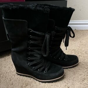 Ugg Leather boots wedge heels size 8.5